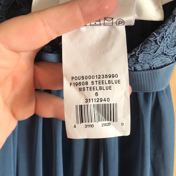 David’s bridal F19608 steel blue bridesmaids dress - Picture 8 of 8